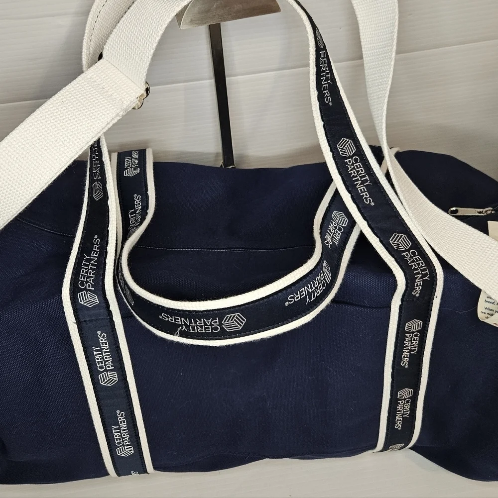 BankerBags Navy Canvas Duffel Bag – Certify Partners Logo – Made in USA